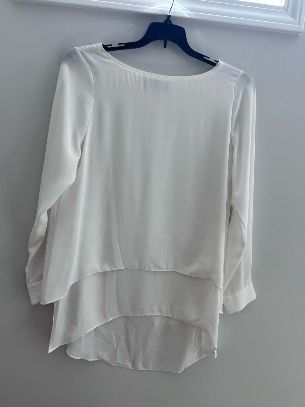 White House Black Market White Layered Asymmetrical Blouse 8